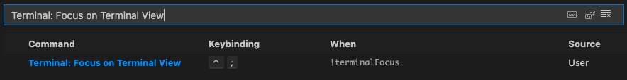 Image of vscode keyboard shortcut settings