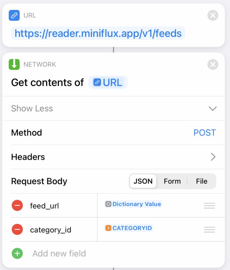 Image of add feed