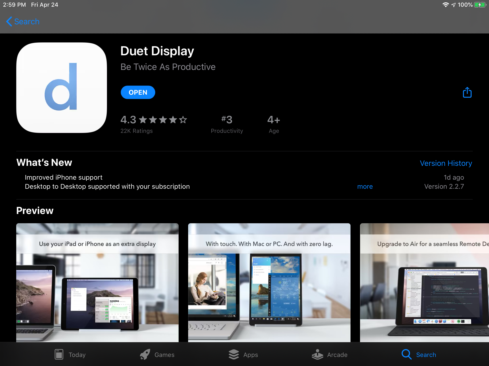 Duet iPad App