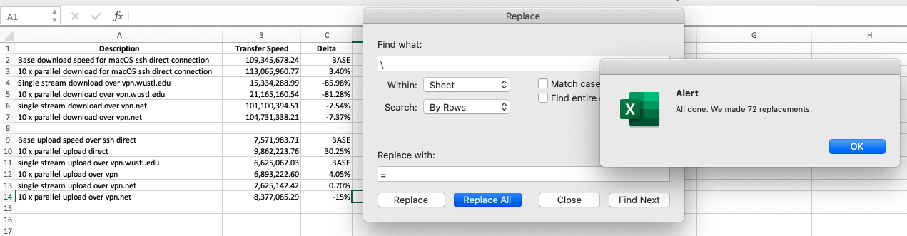 excel search and replace