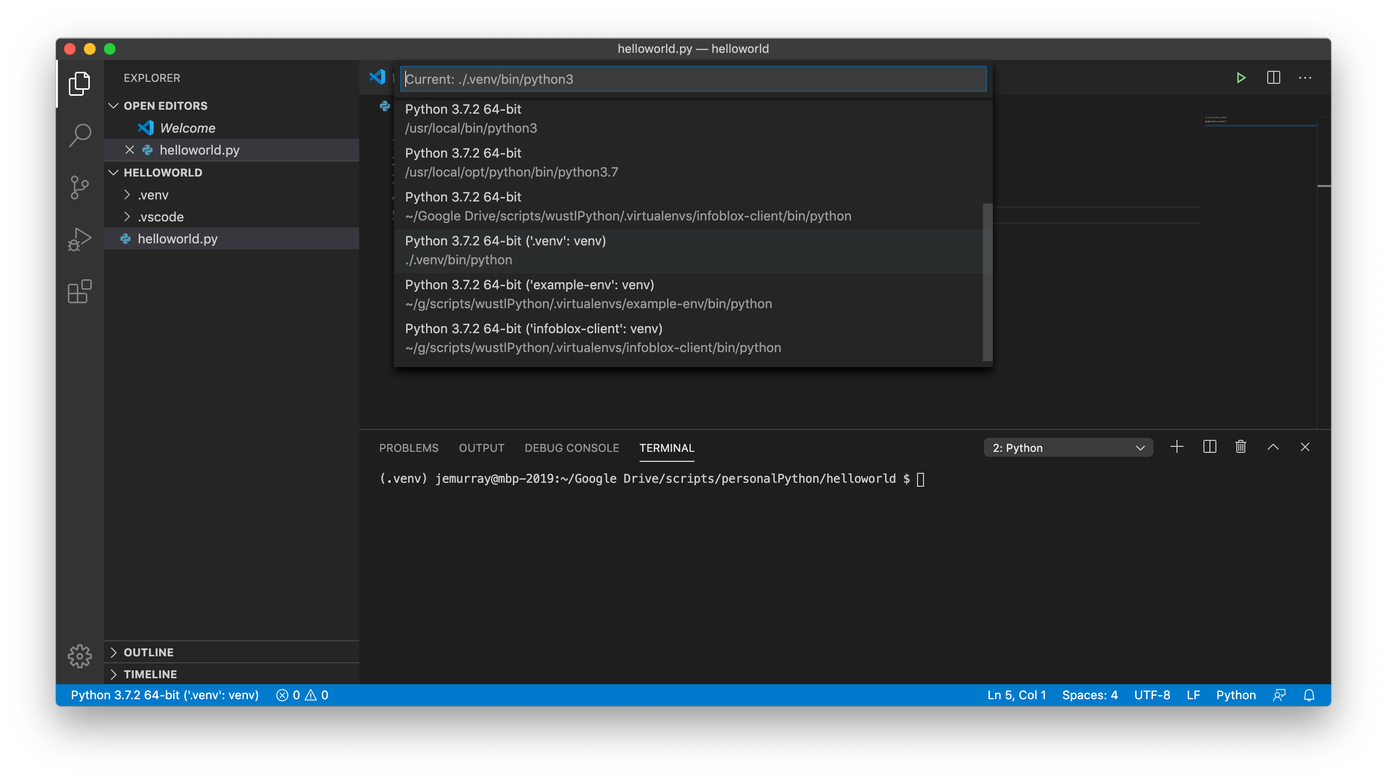 visual studio code python extension